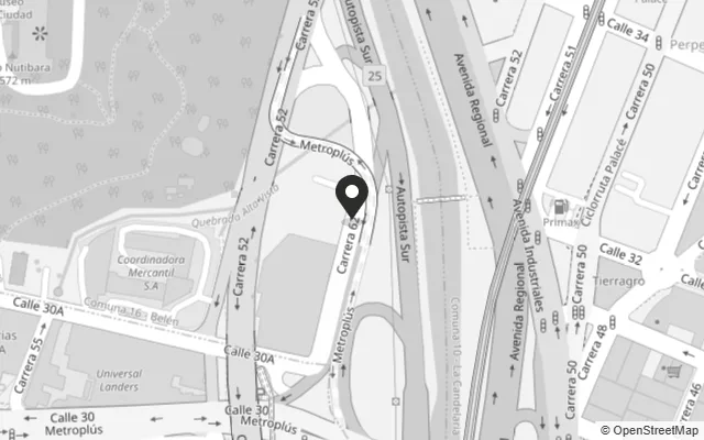 Mapa de ubicación de la sede en Medellín